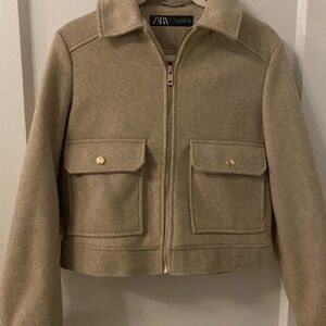 Zara Beige Wool Blend Jacket size M